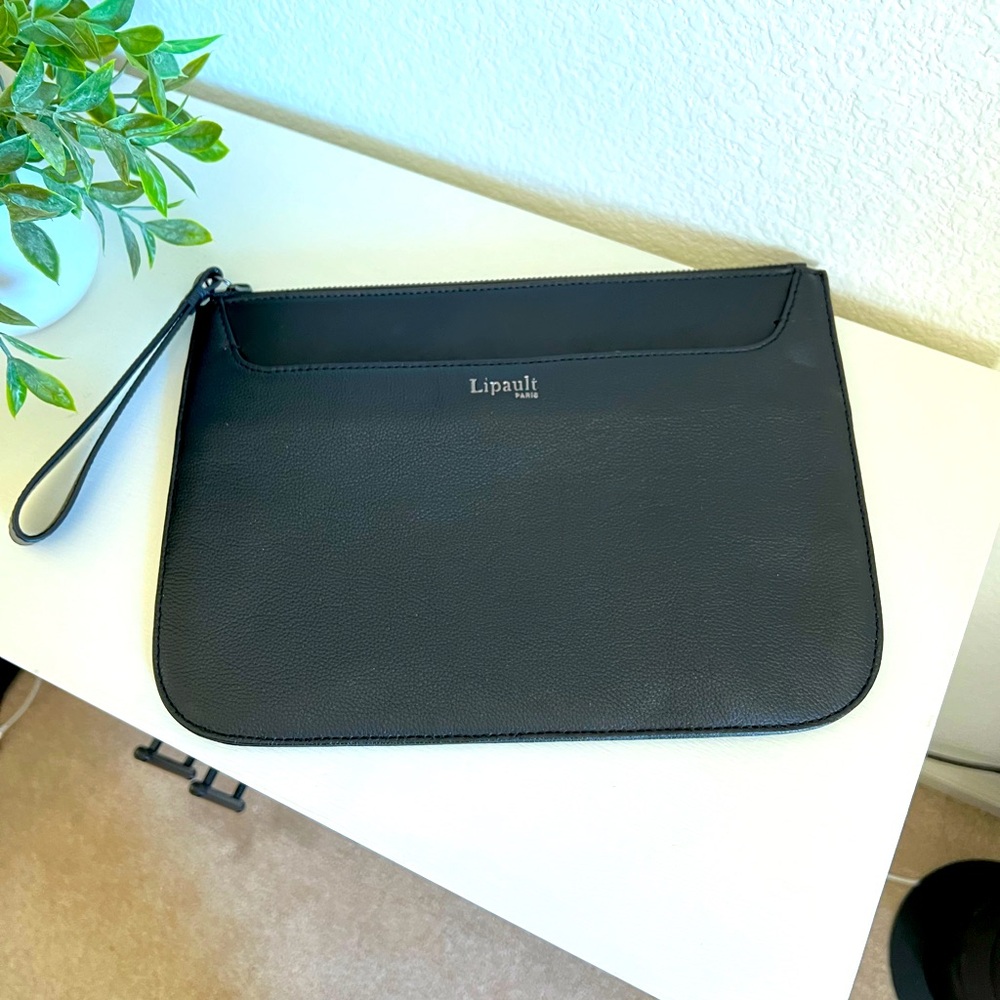 NWOT Lipault Paris Black Clutch